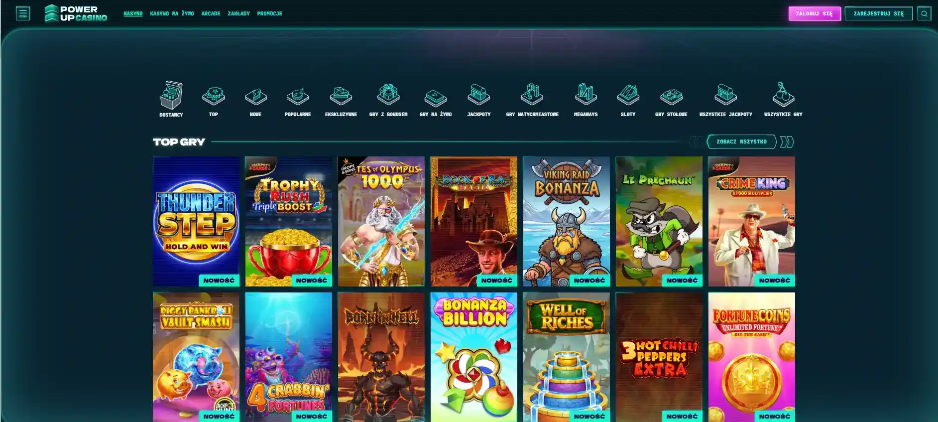 Oficjalne lobby gier PowerUp Casino